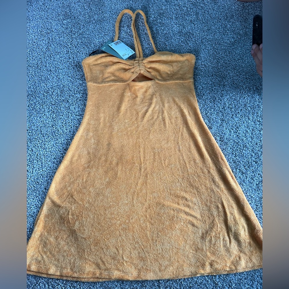 Orange H&M terry cloth mini dress